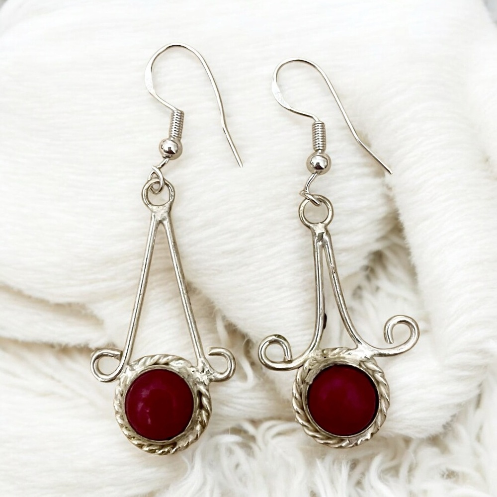 Ruby Silver Gemstone Earrings